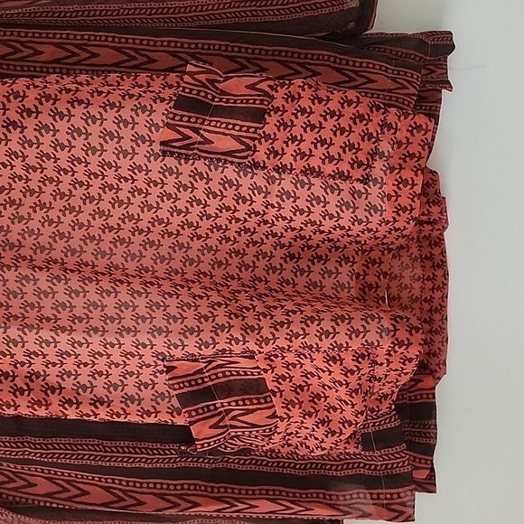 Free People Bohemian Lagenlook Oversized Sheer Tunic Top Embellished Blouse - Picture 4 of 11